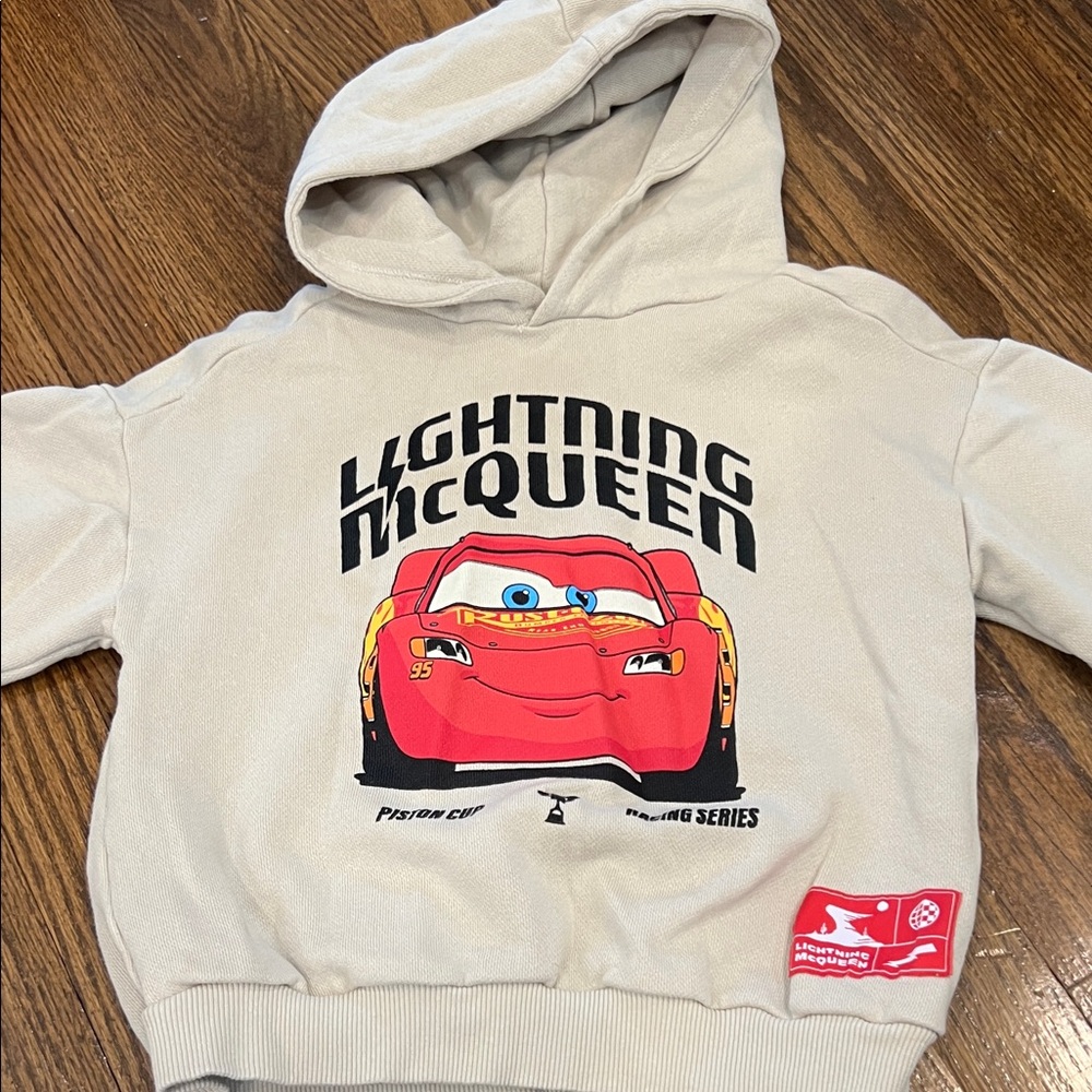 Zara Kids Cream Hoodie with Lightning McQueen